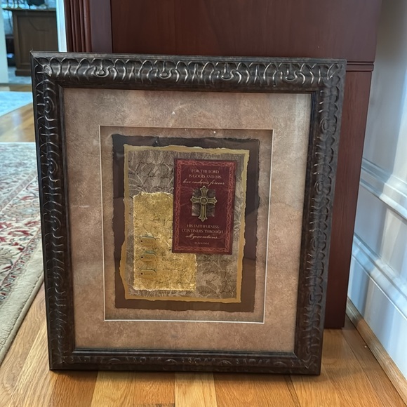 Framed Decorative Art with Cross - Picture 1 of 8